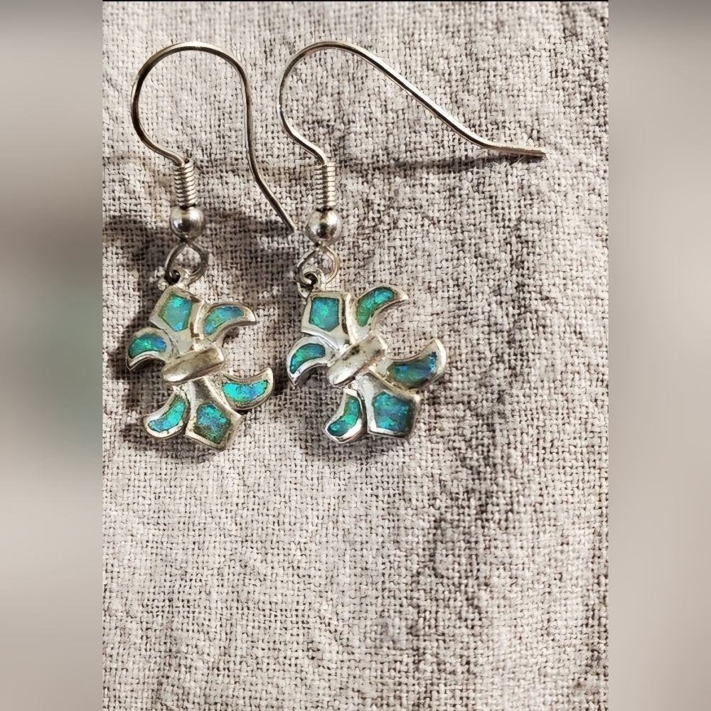 Sterling 925 Fire Opal Earrings & Ring - Bundle.